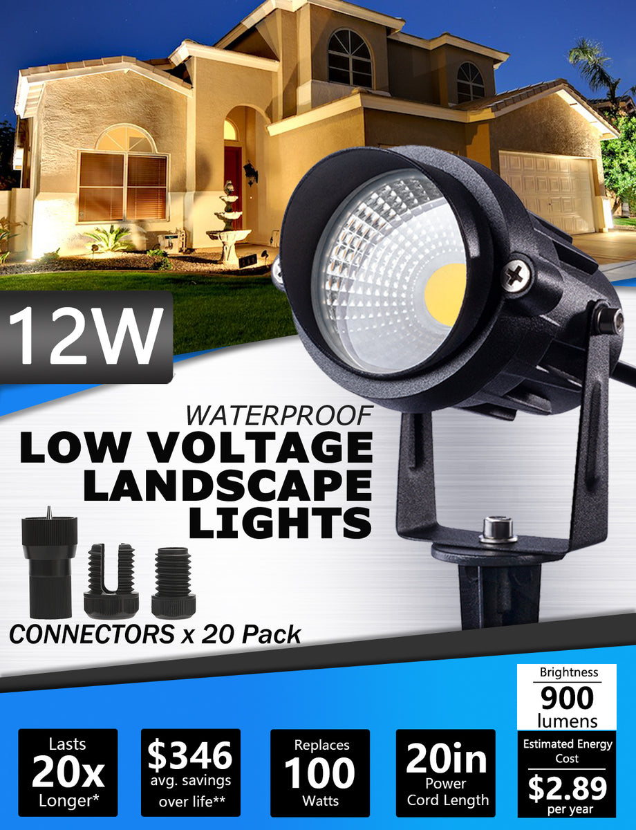SUNVIE 12W Low Voltage Landscape Lights Anti-Glare LED Well Lights(Grated  Top) 12V-24V Waterproof Outdoor In-Ground Lights 3000K Landscape Lighting