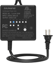 Load image into Gallery viewer, SUNVIE Low Voltage Transformer 60W Landscape Lighting Power Supply with Photocell Sensor and Timer for Outdoor Spotlight Floodlight Garden Pathway Path Lights 120V AC to 12V DC (ETL Listed)
