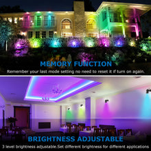 Load image into Gallery viewer, SUNVIE Outdoor Halloween Decorations Spotlights 6W RGB Color Changing LED Landscape Lights 120V Remote Control Landscape Lighting for Party Garden Yard Decoration Spot Lights with US 3-Plug (2 Pack)

