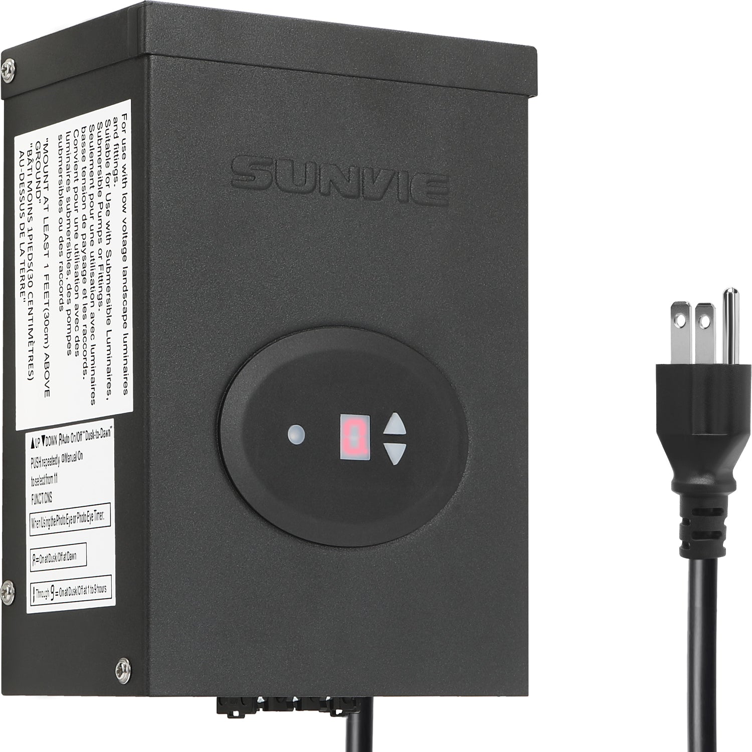 SUNVIE Low Voltage Transformer 60W Landscape Lighting Power Supply wit