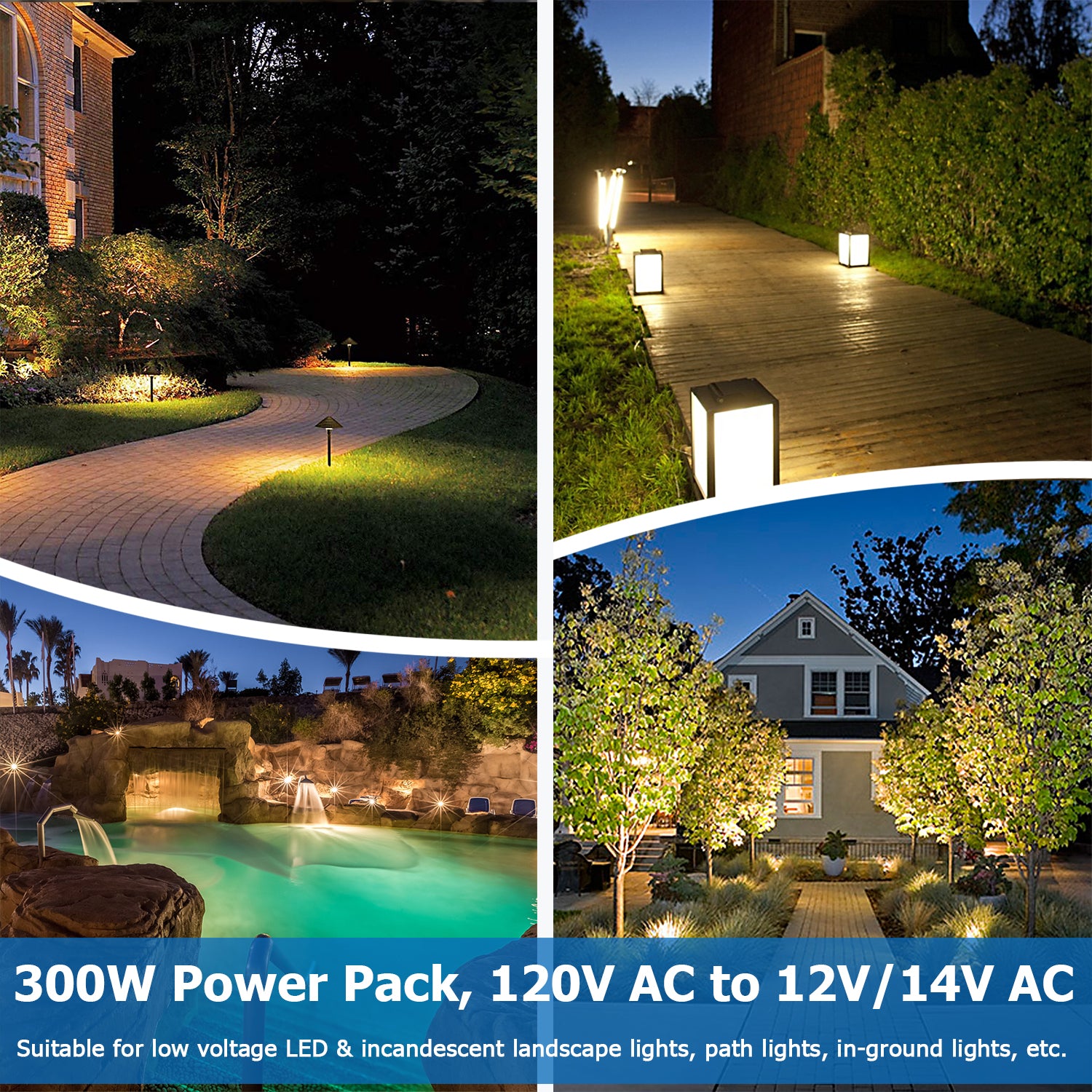 VEVOR Low Voltage Transformer Outdoor Landscape Lighting Transformer 300W 12V AC