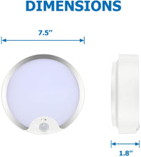Load image into Gallery viewer, SUNVIE Motion Sensor Ceiling Light Battery Operated Indoor/Outdoor LED Battery Powered Ceiling Light 300LM for Hallway Bathroom Stairs Basement Warehouse with Photocell Sensor ON/Off
